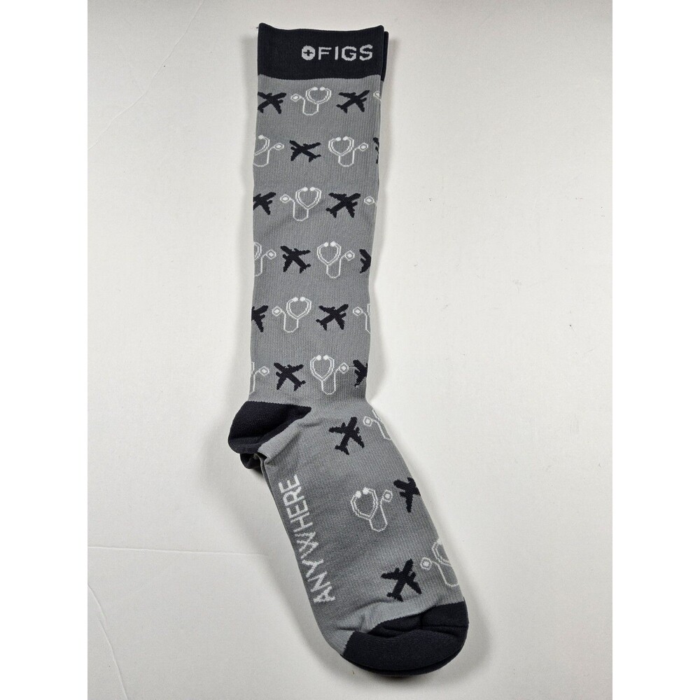FIGS Compression Awesome Anywhere Plane Nurse Medical Socks Size M